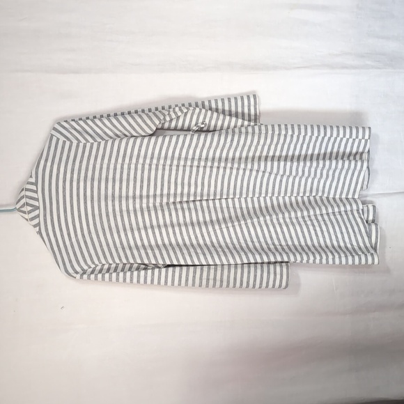 Lauren Ralph Lauren Grey White Striped Robe Size Large MISSING SASH - Picture 5 of 5